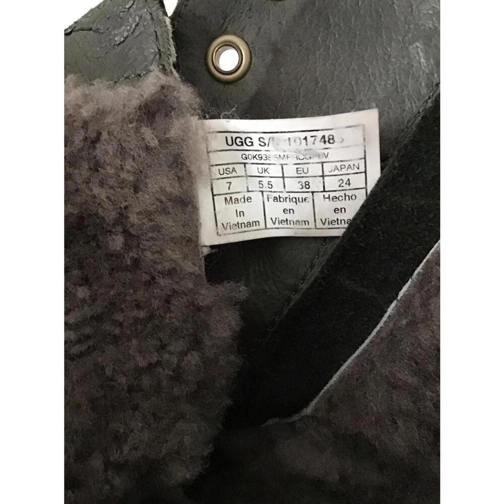 UGG Kilmer Green Leather Lace Up Combat/ Military Style Boots Women's Size 7 - Picture 4 of 9